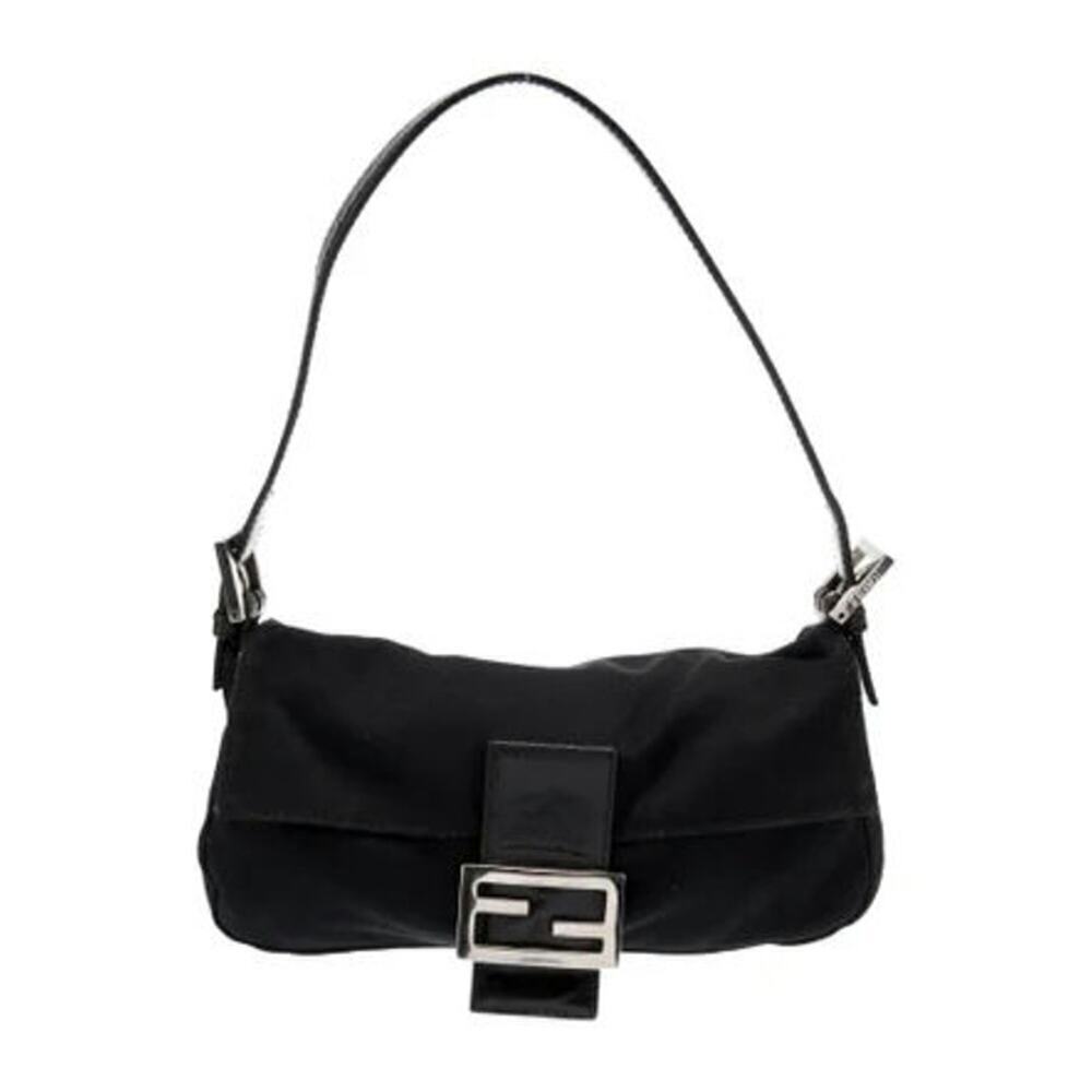 Vintage Fendi Black Suede Baguette Bag with Silver Hardware - Picture 8 of 8